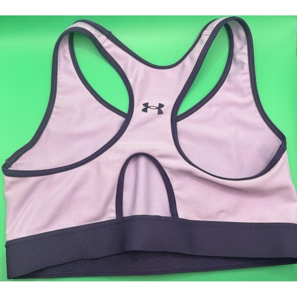 Under Armour Womens Mid Keyhole Compression Sports Bra Medium Purple Unpadded - Picture 2 of 5